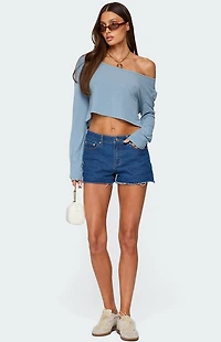Edikted Birdy Low Rise Denim Shorts