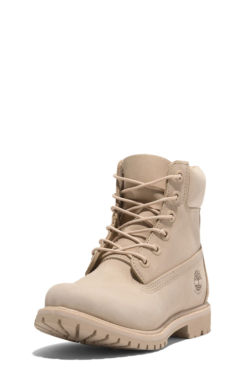 Timberland Women's Beige Premium 6inch Waterproof Lace-Up Boots