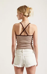 Pacsun Jamie Denim Micro Shorts Frayed Contrast White