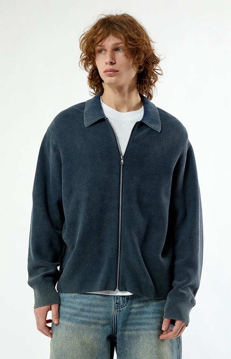 Pacsun Blue Zip Up Sweater