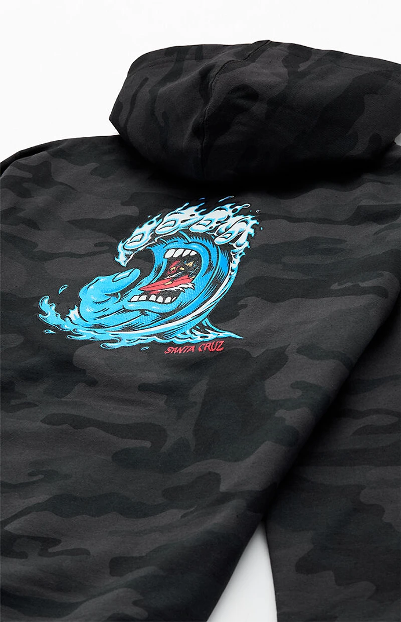 Santa Cruz Kids Black Camo Screaming Wave Hoodie