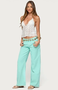 Edikted Meela Sequin Net Halter Top
