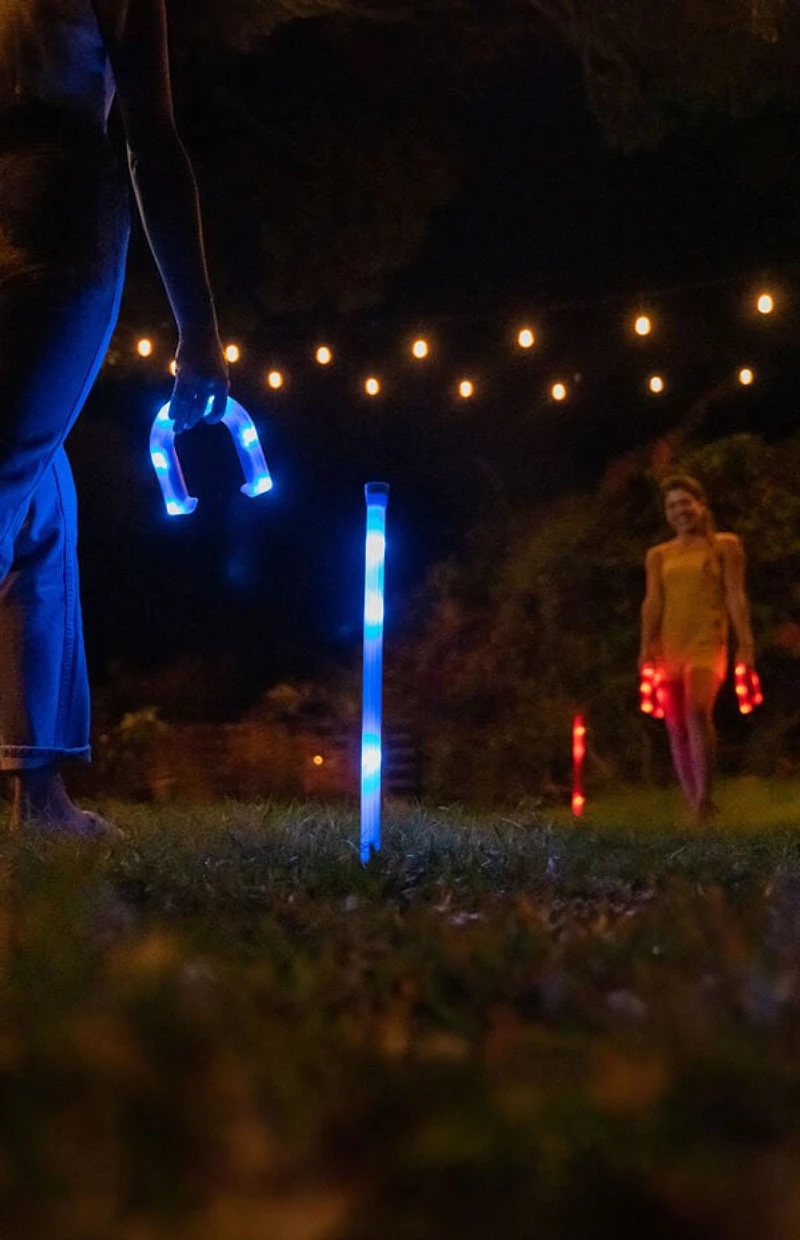 PoolCandy YardCandy Illuminated LED Horseshoes Game Set