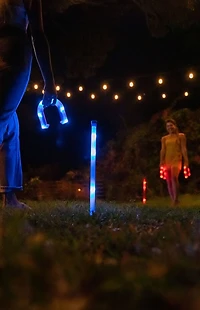 PoolCandy YardCandy Illuminated LED Horseshoes Game Set