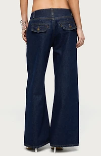 Edikted Petite Meredith Low Rise Wide Leg Jeans