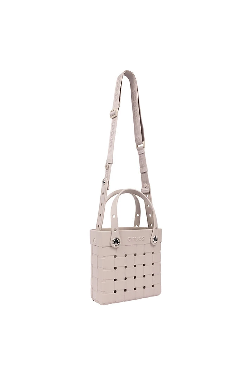 Crocs Cream Small Woven Crossbody Tote Bag