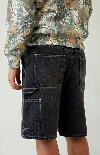 Pacsun Black Baggy Denim Carpenter Shorts