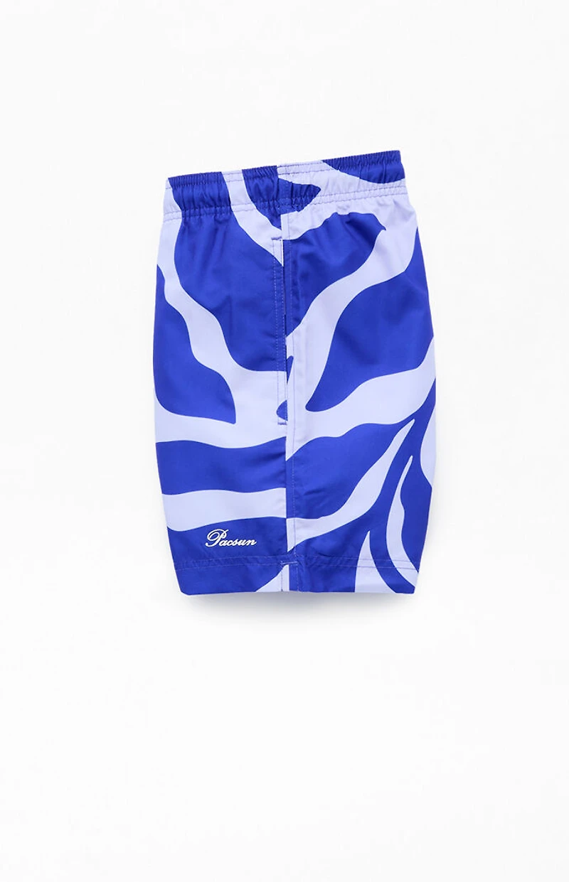 Pacsun Blue Vines AOP 4.5'' Swim Trunks