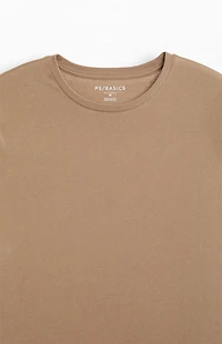 Pacsun Brown Basic Scalloped T-Shirt