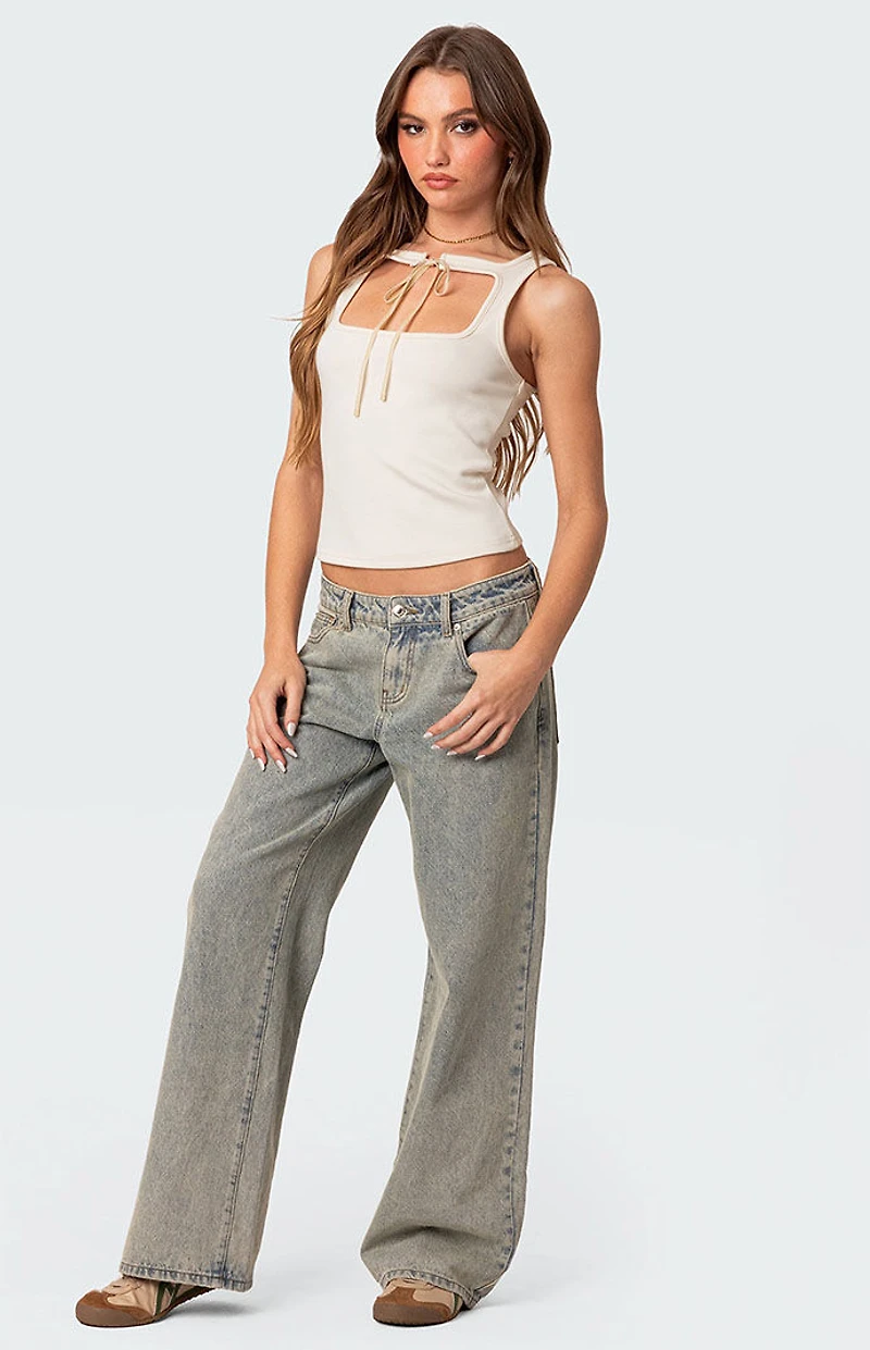 Edikted Isabetta Tie Front Tank Top