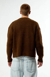 Pacsun Brown Allan Jacquard Crew Neck Sweater