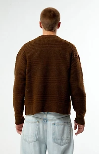 Pacsun Brown Allan Jacquard Crew Neck Sweater