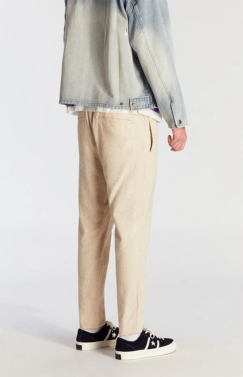 Pacsun Cream Straight Leg Linen Pants