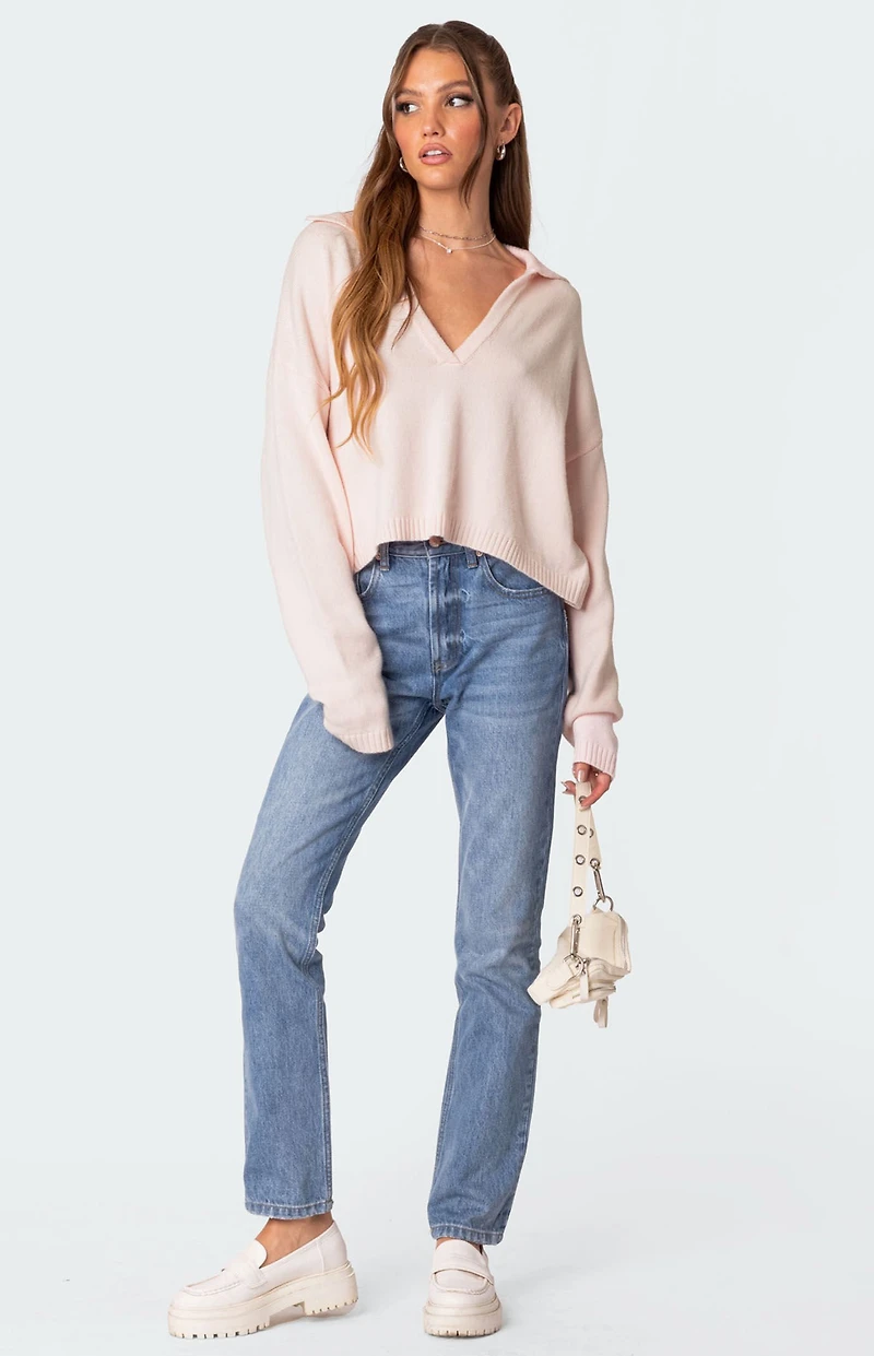 Edikted Marcie Oversized Cropped Sweater
