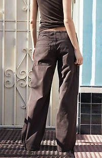 John Galt Brown Frankie Low Rise Baggy Pants