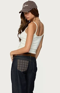 Edikted Aspyn V Neck Ribbed Tank Top