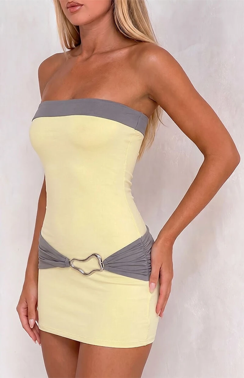 Tiger Mist Yellow EOS Colorblock Mini Dress