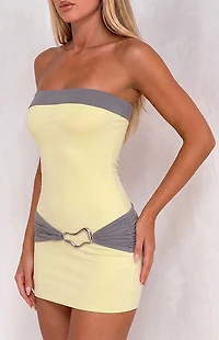 Tiger Mist Yellow EOS Colorblock Mini Dress