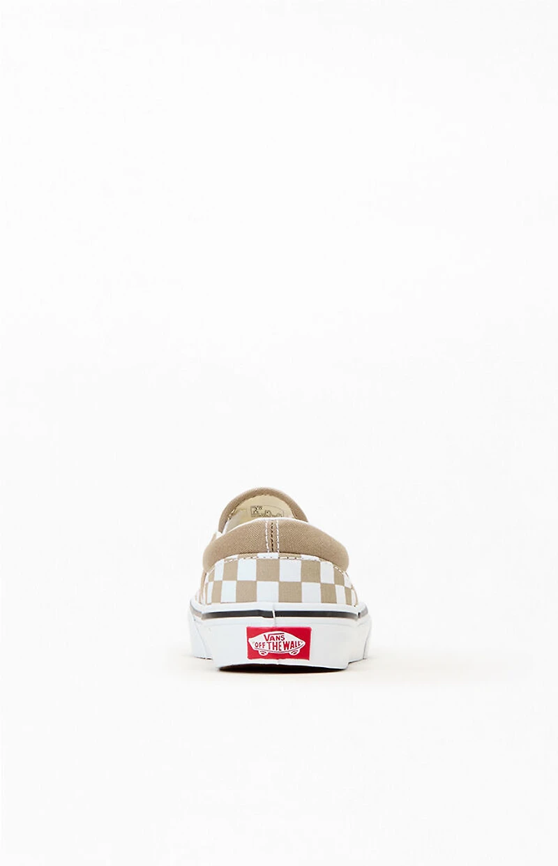 Vans Kids Brown Checker Classic Slip-On Shoes