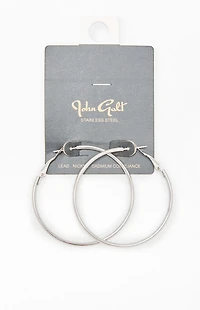 John Galt Large Silver Hoop Earrings