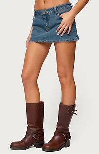 Edikted Josiee Stretchy Denim Mini Skort