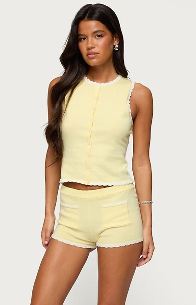 Edikted Leila Scalloped Knit Tank