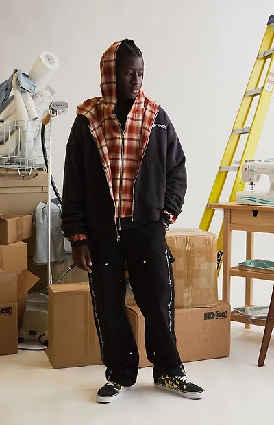 LRH MADE x Pac Artist Network Keep Building Reversible Flannel Zip Hoodie