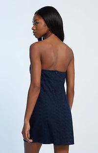 LA Hearts Eyelet Strapless Mini Dress