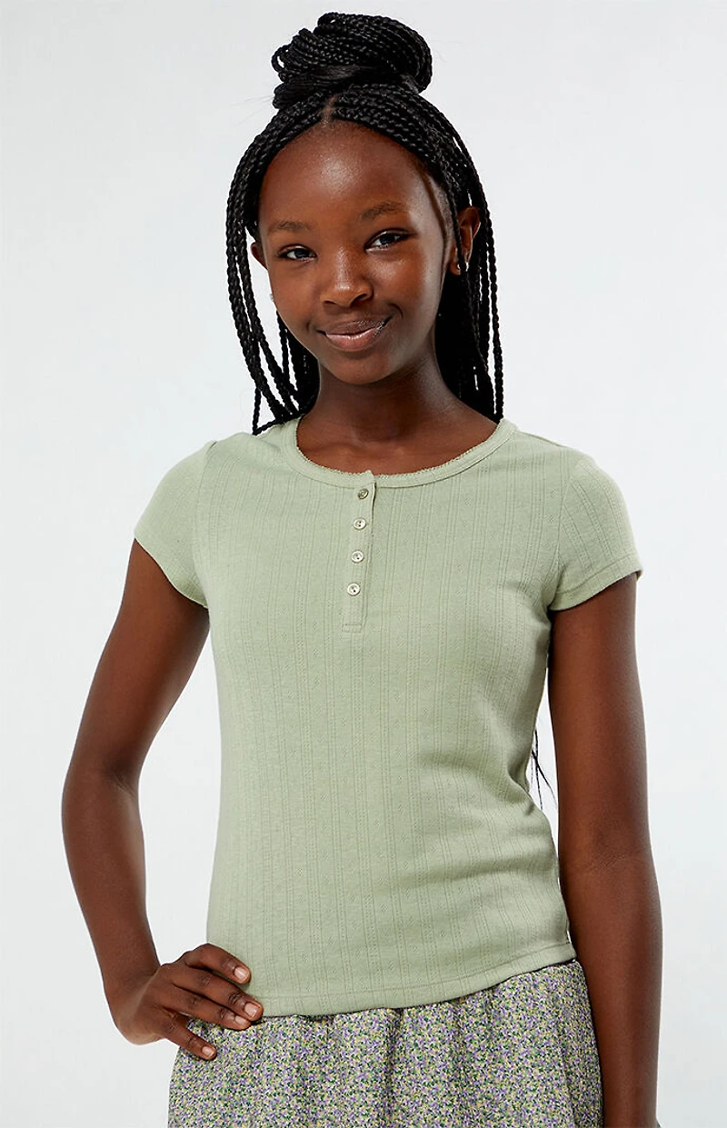 Pacsun Kids Sage Henley Skimmer Top