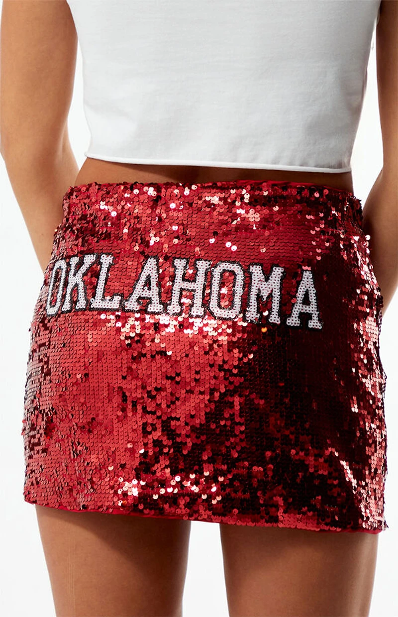 HYPE & VICE Oklahoma Sooners Sequin Mini Skirt
