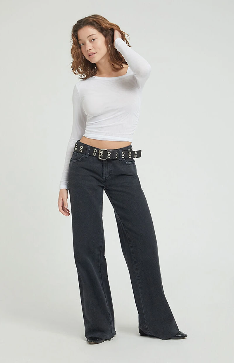 Pacsun Casey Low Rise Baggy Jeans Washed Black