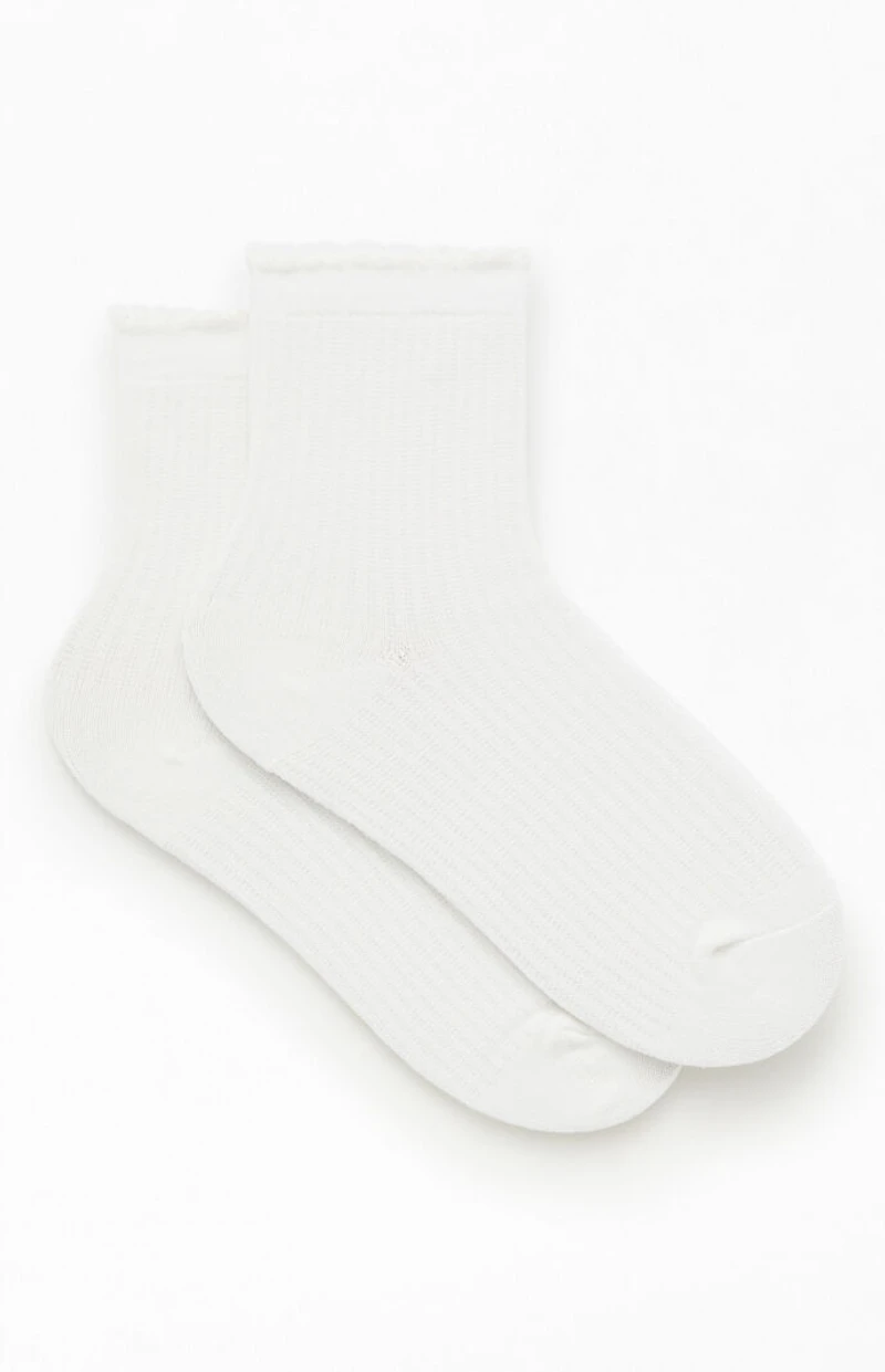 John Galt White Ankle Socks