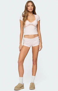 Edikted Arcadia Lacey V Neck Top