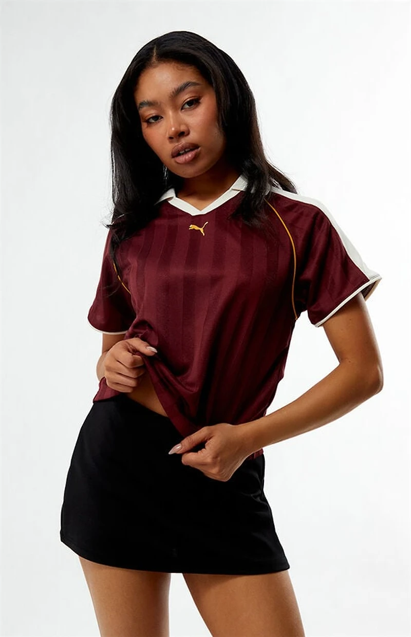 Puma Maroon T7 Cropped Football Jersey