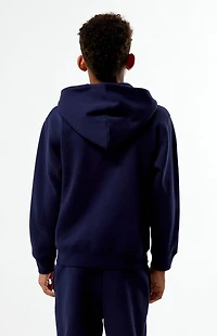 Pacsun Kids Navy New York Embroidered Full Zip Hoodie