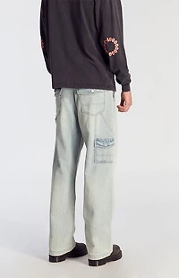 Pacsun Dylan Baggy Jeans Cargo Carpenter Light Indigo