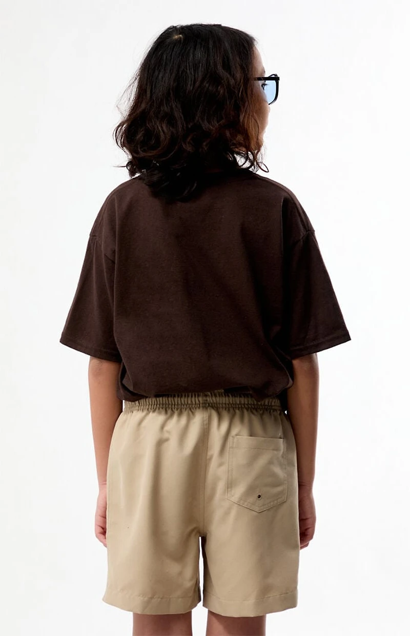 Pacsun Kids Tan 4.5" Swim Trunks