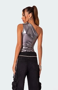 Edikted Feona Gathered Metallic Bodysuit