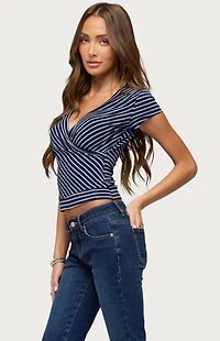 Edikted Naame Striped Wrap Top