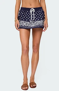 Edikted Hidi Bandana Print Mini Skirt