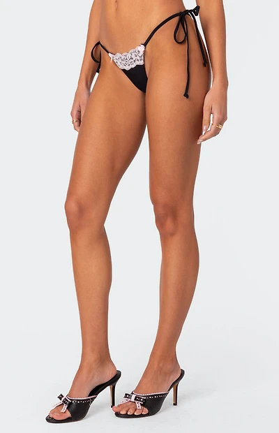Edikted Cassey Lacey String Tie Side Bikini Bottom