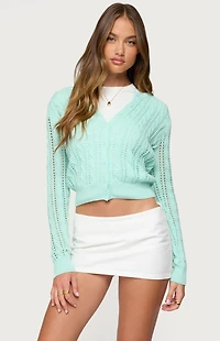 Edikted Haisley Cable Knit Cardigan