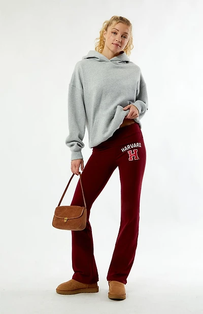 HYPE & VICE Harvard Crimson Fold-Over Yoga Pants