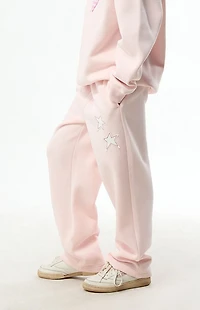 Pacsun Kids Pink Star Applique Baggy Sweatpants
