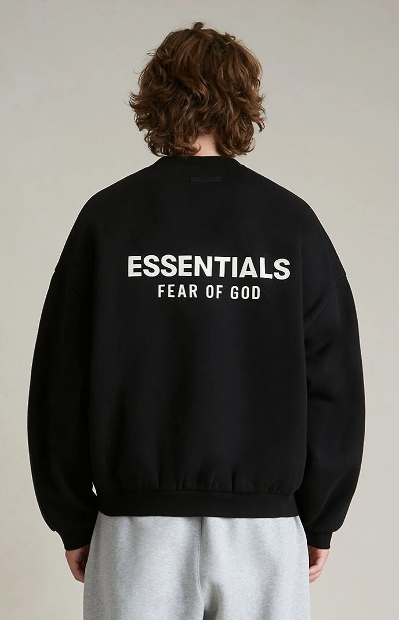 Fear of God ESSENTIALS Black Fleece Crew Neck Sweatshirt