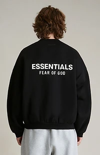 Fear of God ESSENTIALS Black Fleece Crew Neck Sweatshirt