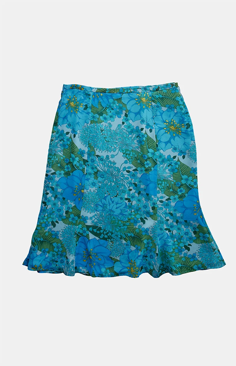 PS VINTAGE Blue 2000s Y2K Midi Skirt