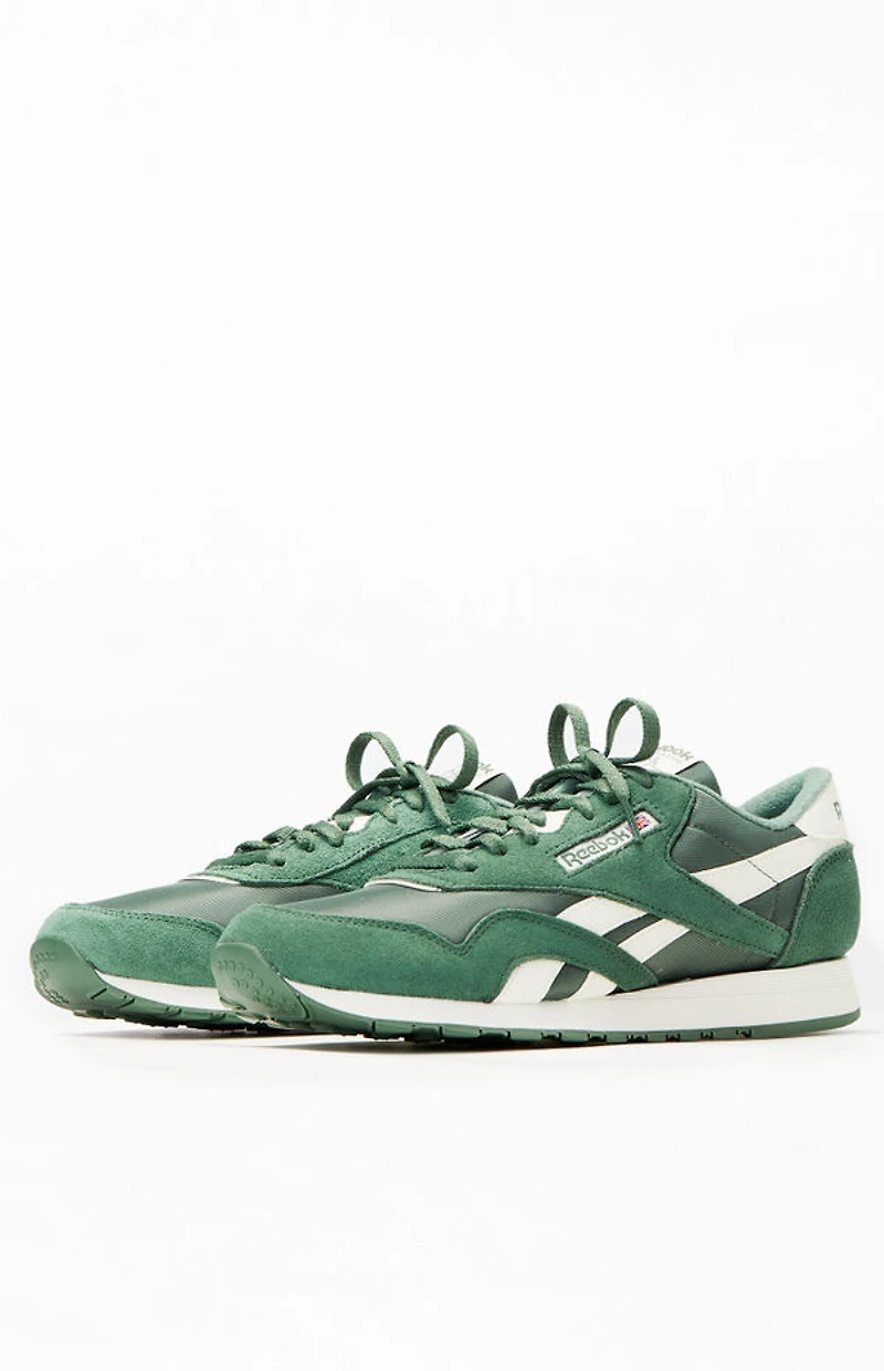 Reebok Green Classic Nylon Vintage Suede Shoes