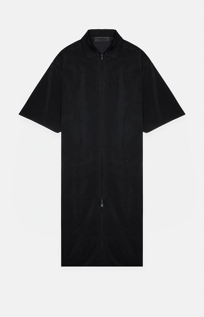 Fear of God ESSENTIALS Women's Jet Black Full Zip Polo Dress