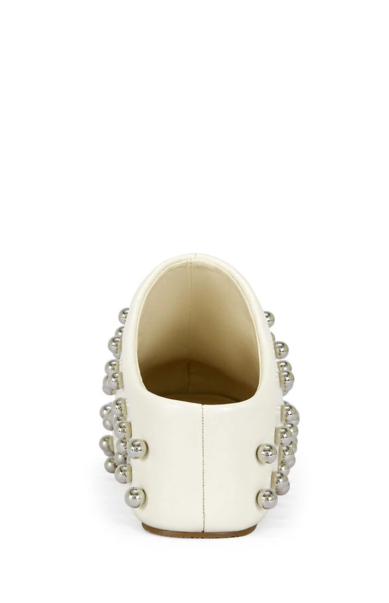 AZALEA WANG Women's Bone Darwinstud Faux Leather Mules
